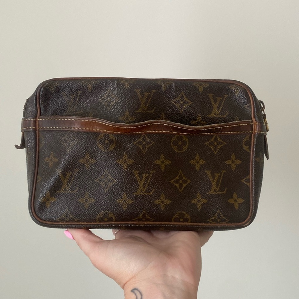 Authentic Louis Vuitton Mono Compeigne Clutch | LV pouch